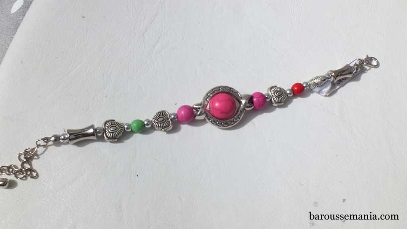 Bracelet perle rose et vert